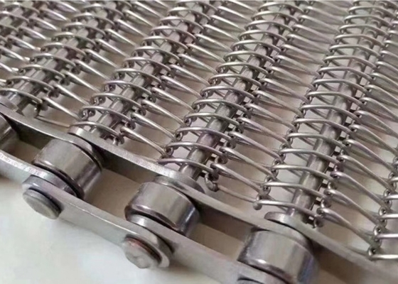 ওভেনের জন্য 4mm চেইন মেশ কনভেয়ার বেল্ট Ss 304 316 স্টেইনলেস স্টীল