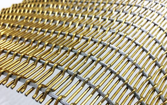 পর্দা দেয়াল নির্মাণের জন্য কাস্টম ওয়াইড স্টেইনলেস স্টীল কপার তারের আলংকারিক মেটাল জাল